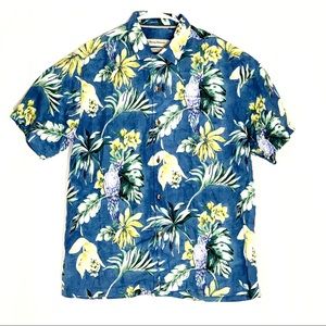 TOMMY BAHAMA MENS Botton Up floral Bird print Med